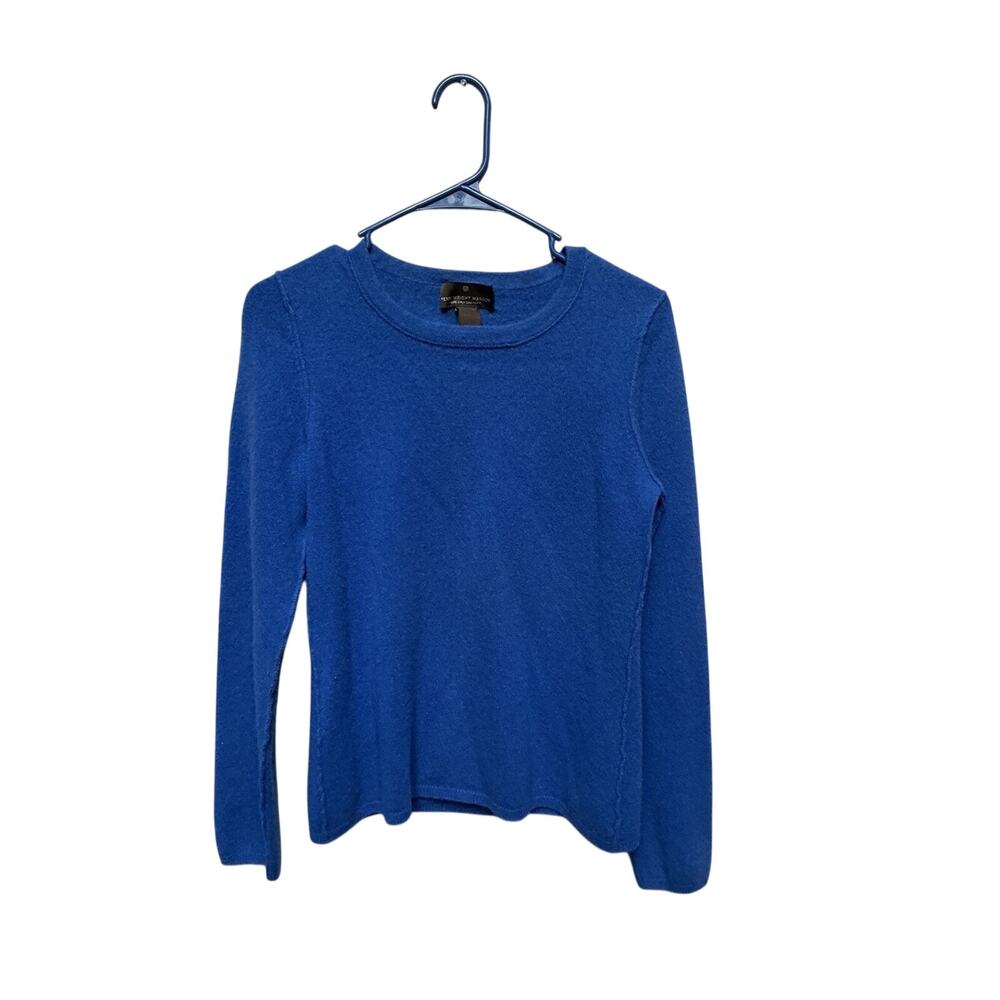 Fenn Wright Manson Large Blue Cashmere Sweater Long Sleeve Crew Neck